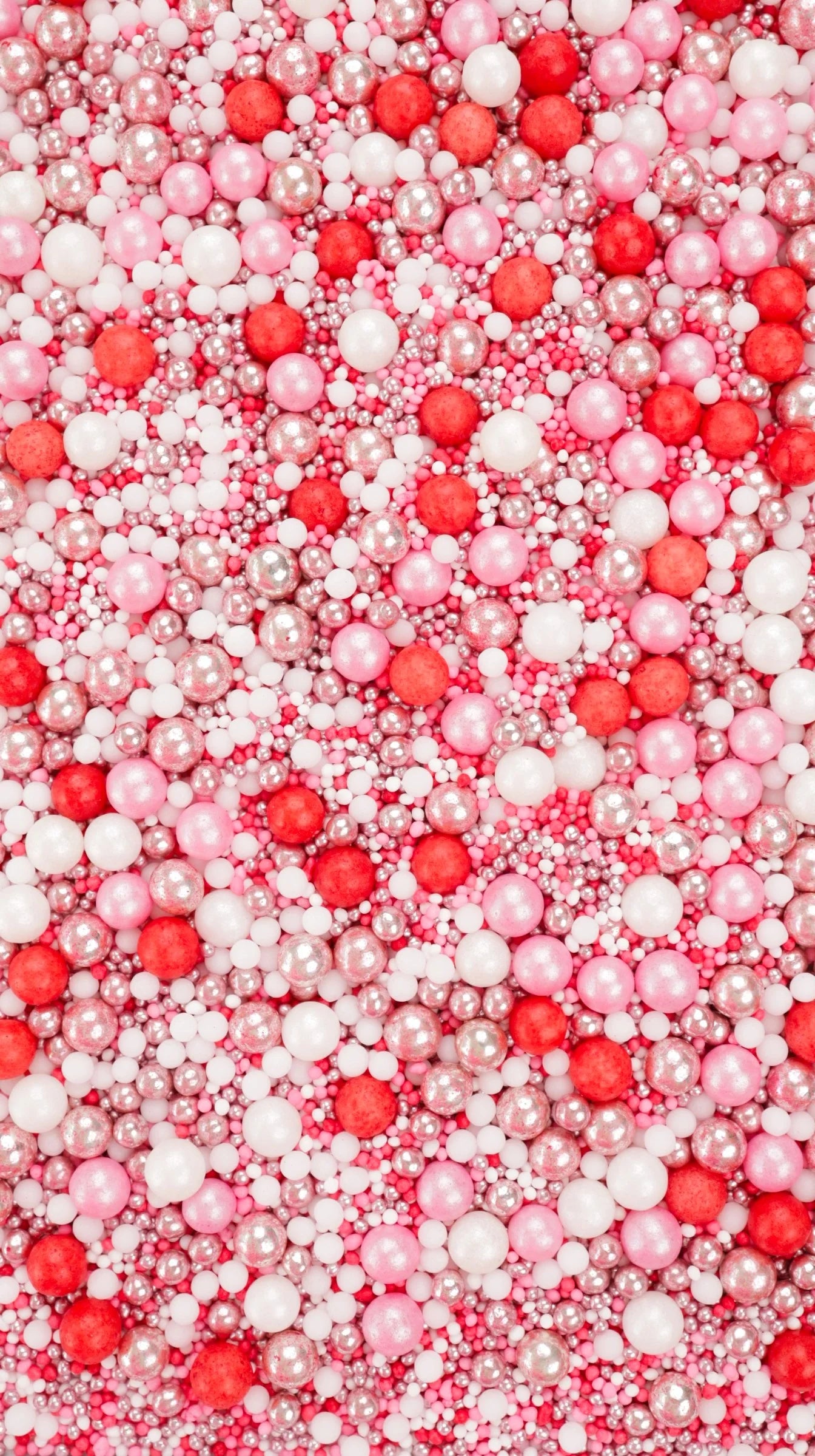 Halo Sprinkles - Luxury Edible Pearl Sprinkle Blend - Sara - Red, Pink & White