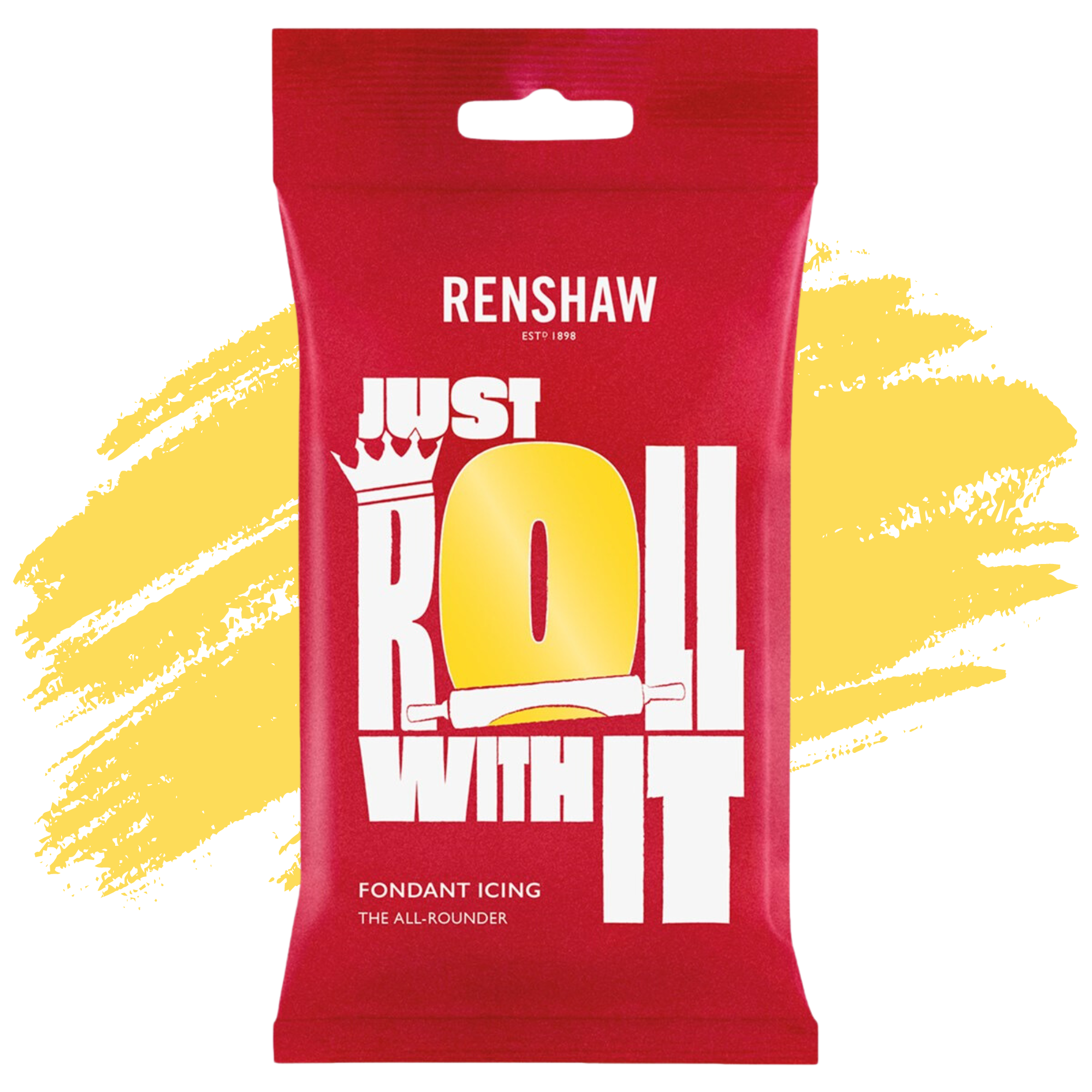 Renshaw Professional Sugar Paste Ready to Roll Fondant Just Roll with it Icing - Yellow - 250g
