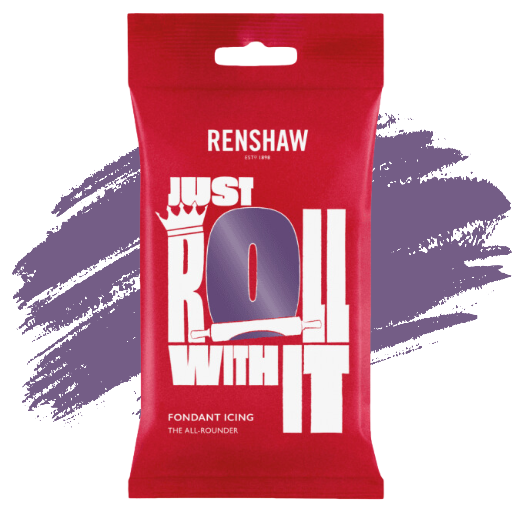 Renshaw Professional Sugar Paste Ready to Roll Fondant Just Roll with it Icing - Deep Purple - 250g