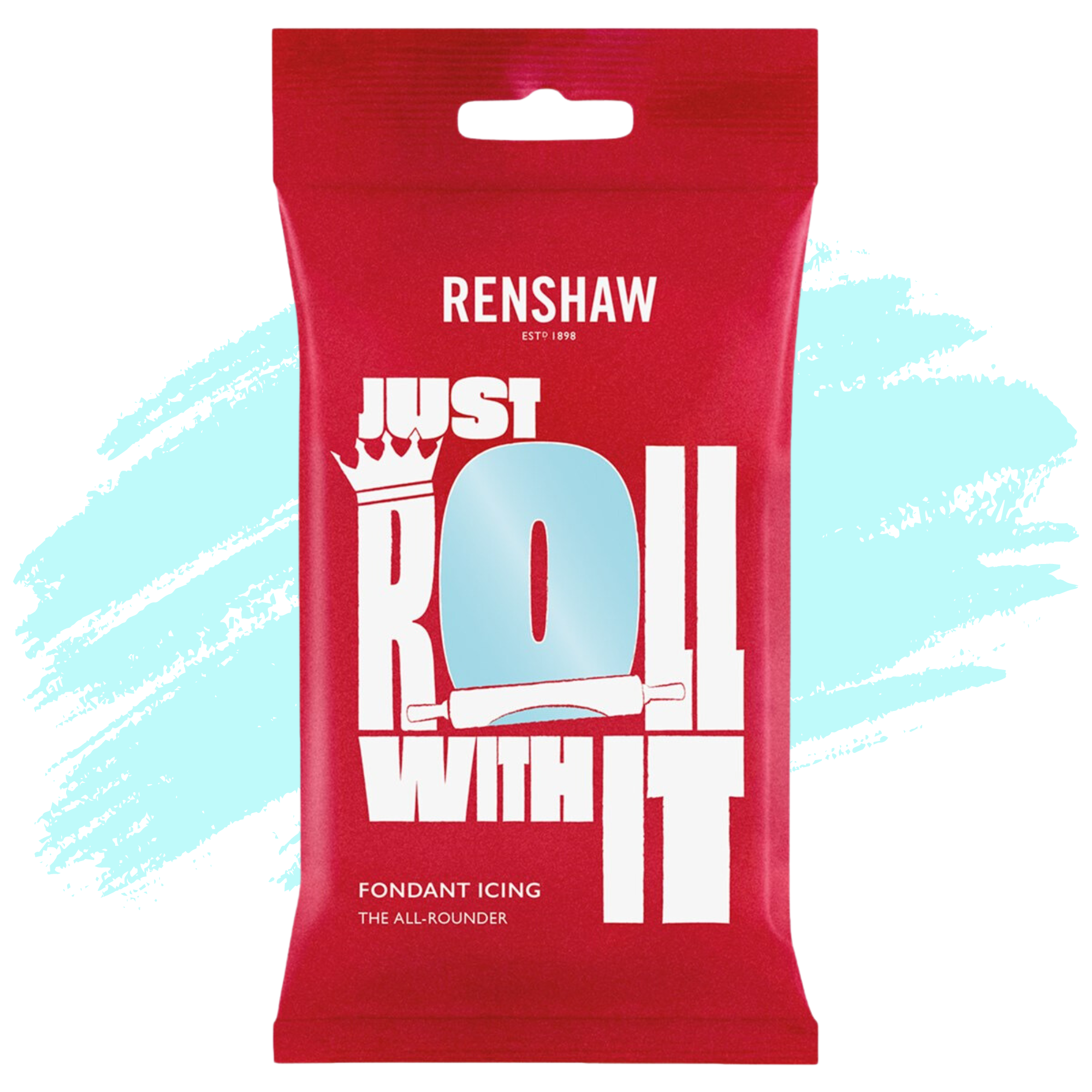 Renshaw Professional Sugar Paste Ready to Roll Fondant Just Roll with it Icing - Duck Egg Blue - 250g