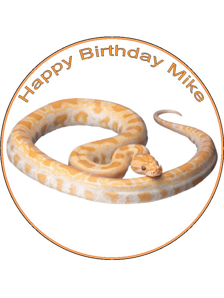 Snake reptile Pet Personalised Edible Cake Topper Round Icing Sheet