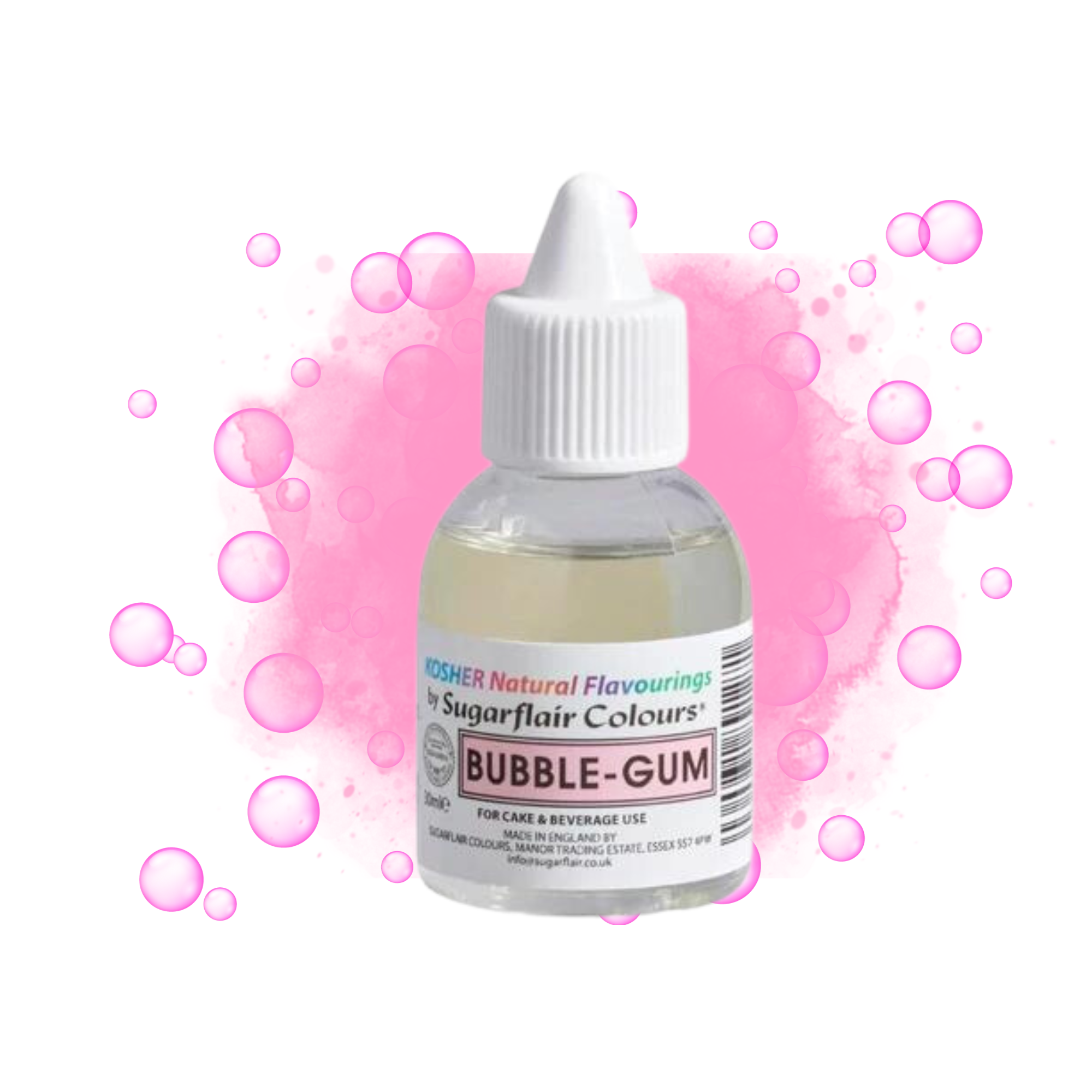 Sugarflair Bubble-Gum - Kosher Concentrated Natural Flavour / Food Flavouring 30ml