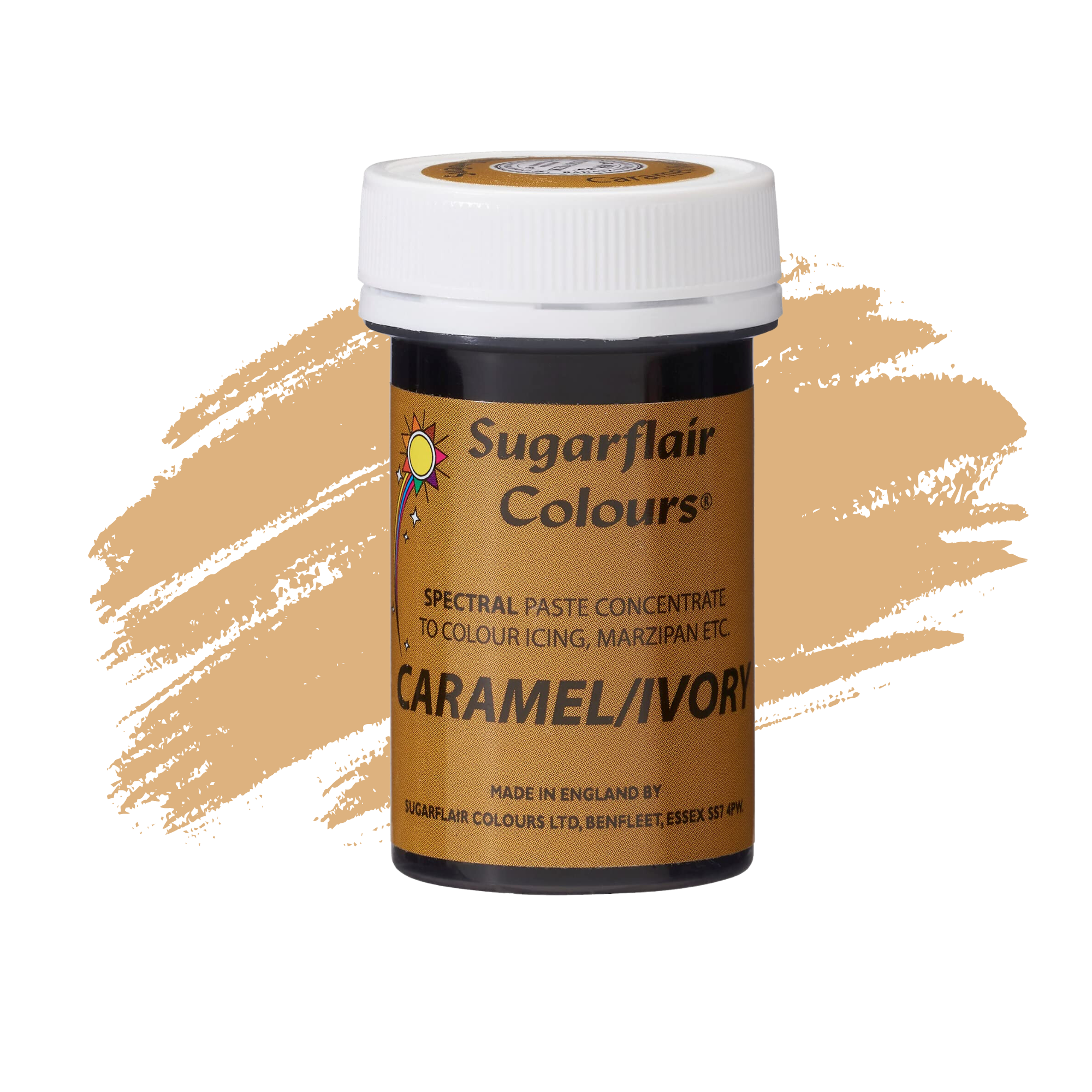 Sugarflair Paste Colours Concentrated Food Colouring - Spectral Caramel/Ivory - 25g