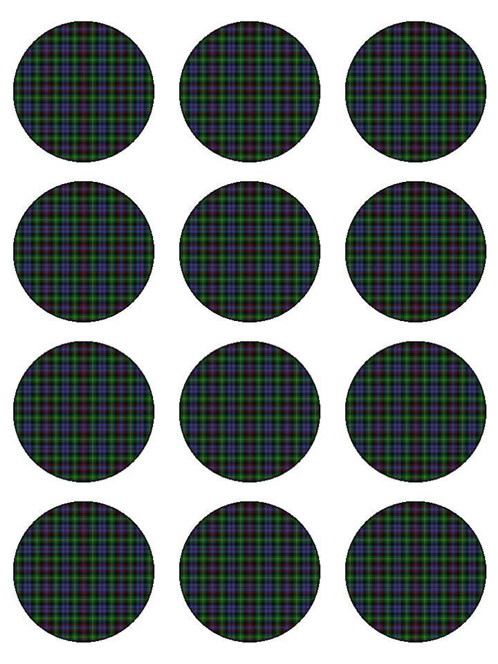 Scottish Tartan Scotland  Edible Printed Cupcake Toppers Icing Sheet of 12 Toppers