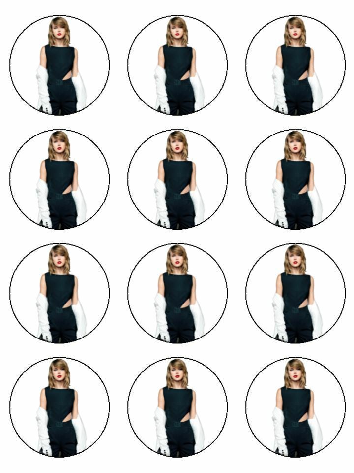 Taylor Swift singer artist edible printed Cupcake Toppers Icing Sheet of 12 Toppers