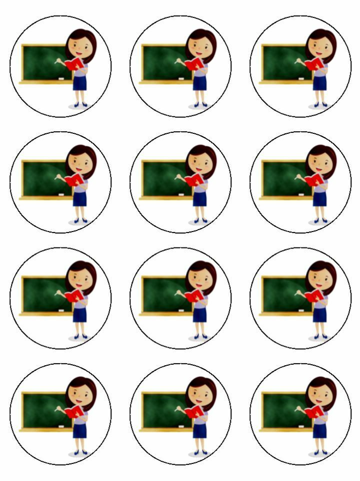 teaching teacher job passion edible printed Cupcake Toppers Icing Sheet of 12 Toppers