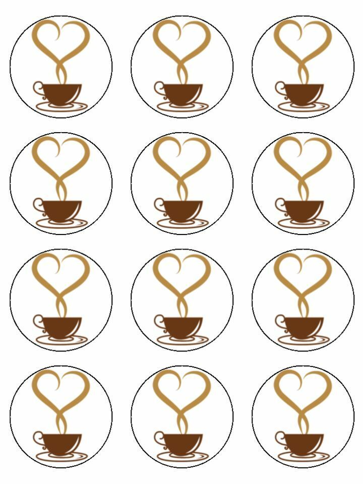 afternoon tea cuppa cup of tea love tea edible printed Cupcake Toppers Icing Sheet of 12 Toppers