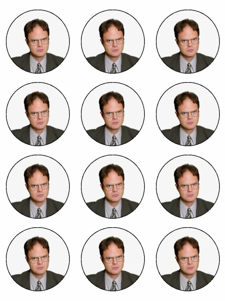 the office comedy edible printed Cupcake Toppers Icing Sheet of 12 Toppers