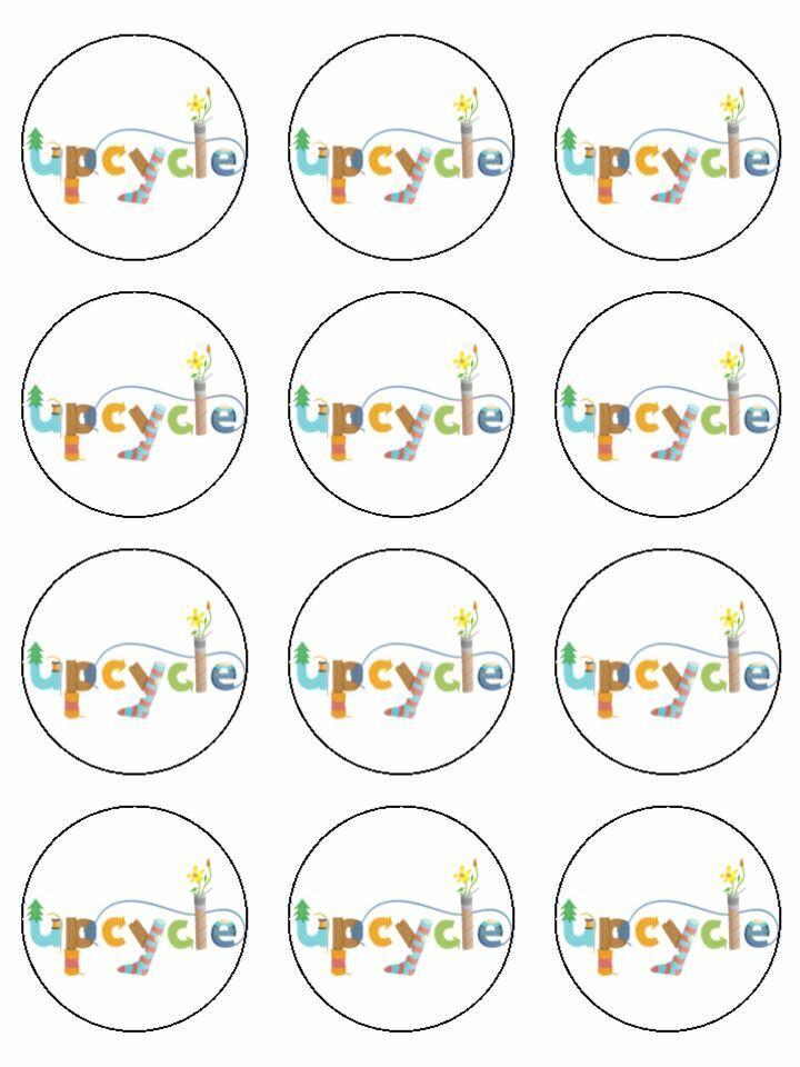 upcycling painting craft edible printed Cupcake Toppers Icing Sheet of 12 Toppers