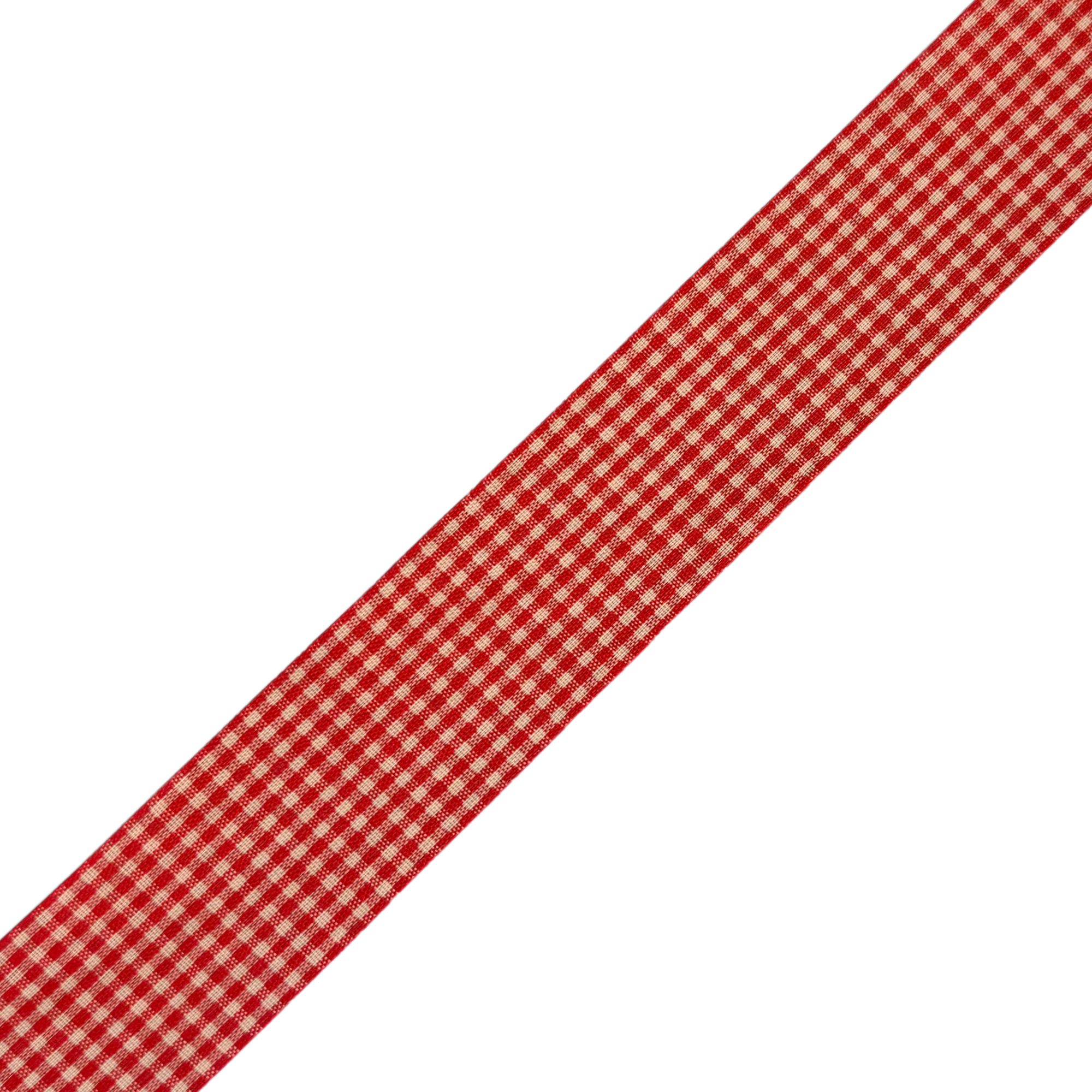 Classic Gingham Poppy Red 38mm Ribbon