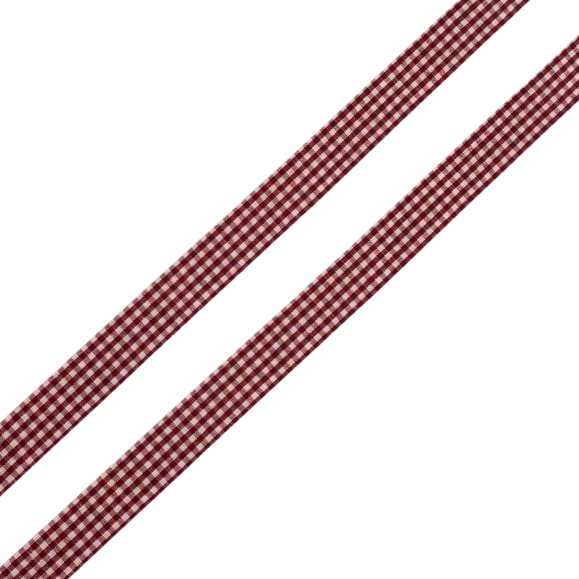 Classic Gingham Burgundy 15mm Ribbon