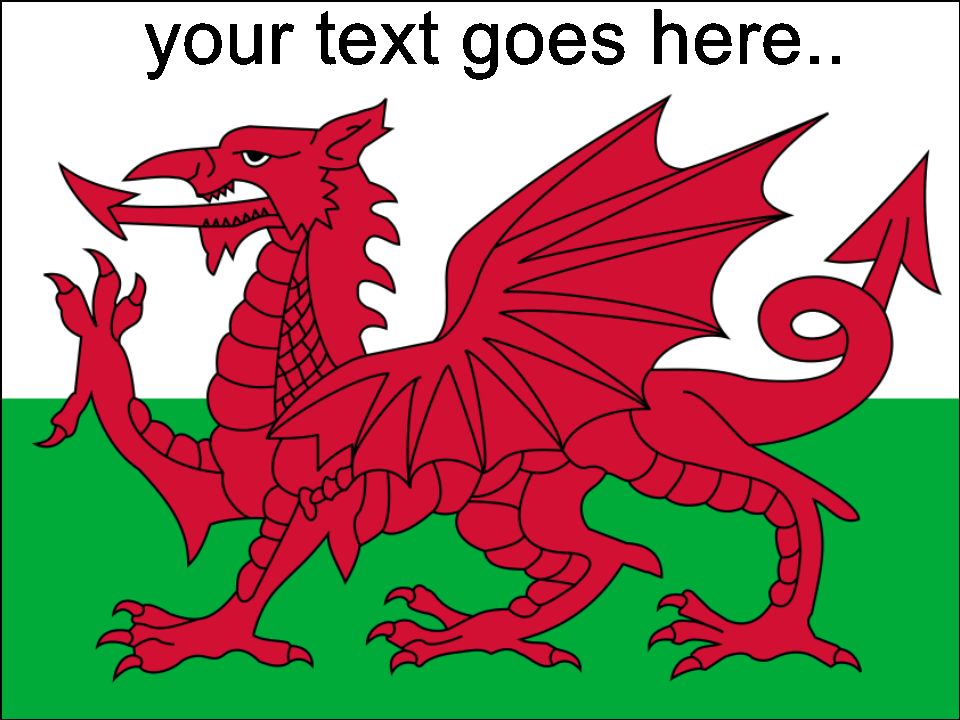 Wales Welsh Flag Dragon background Personalised Edible Printed Cake Topper Icing Sheet Rectangle / Oblong