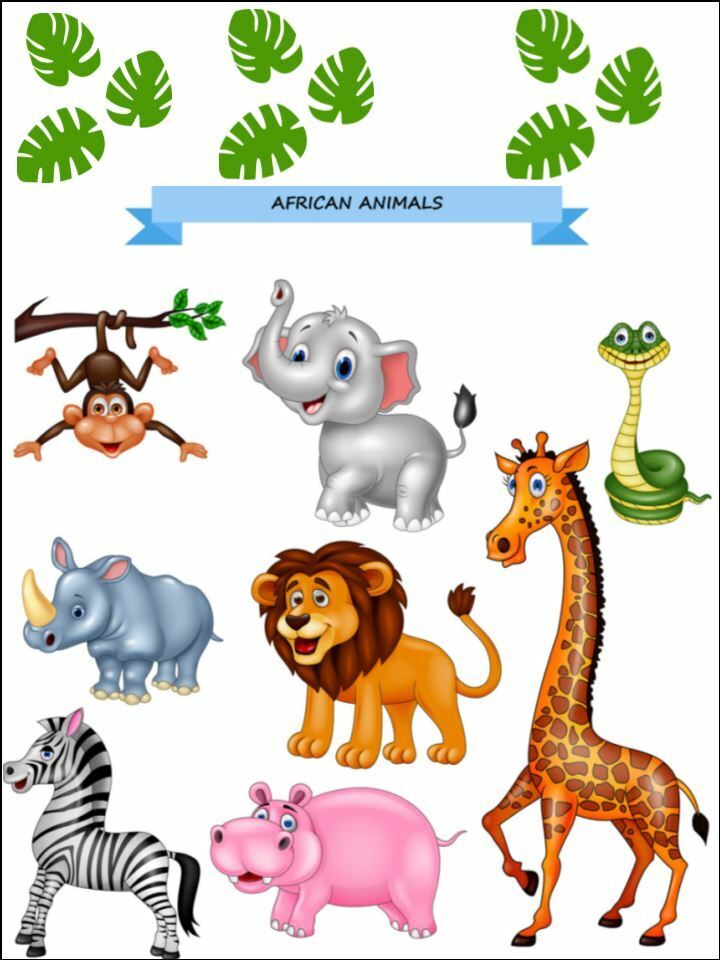 wild animals jungle animals Africa Edible Printed Cake Decor Topper Icing Sheet Toppers Decoration Edible Printed Cake Decor Topper Icing Sheet Toppers Decoration