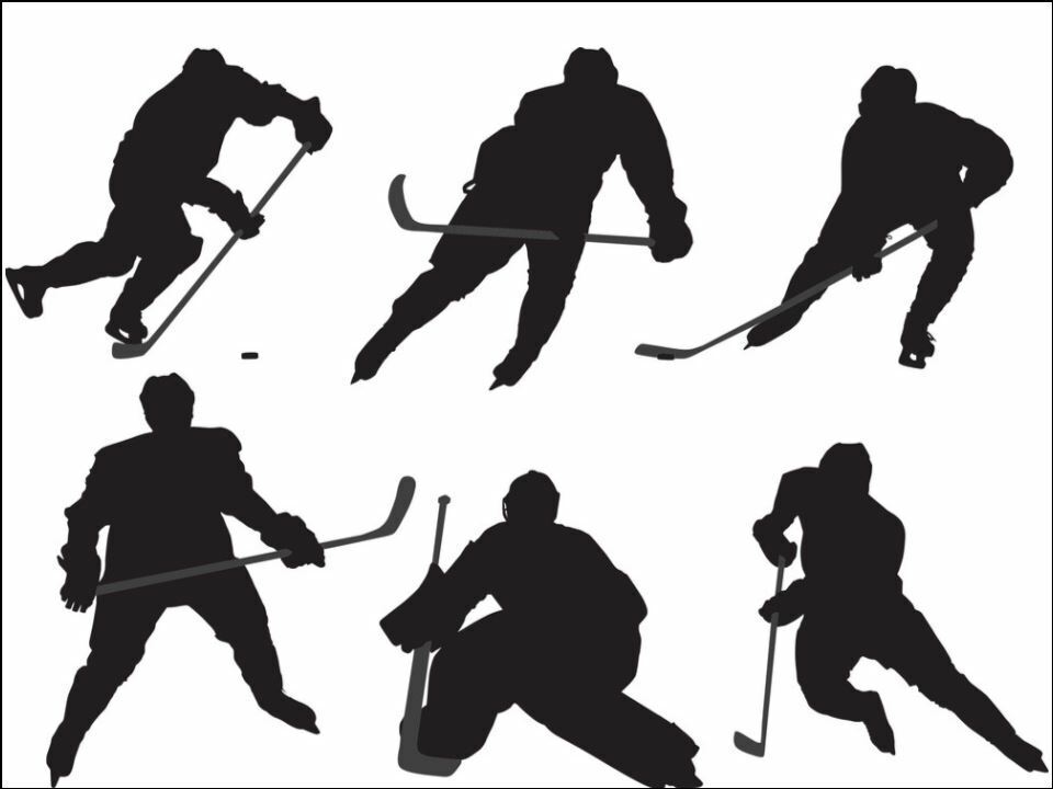 Hockey sport players hobby ice silhouettes Edible Printed Cake Decor Topper Icing Sheet Toppers Decoration