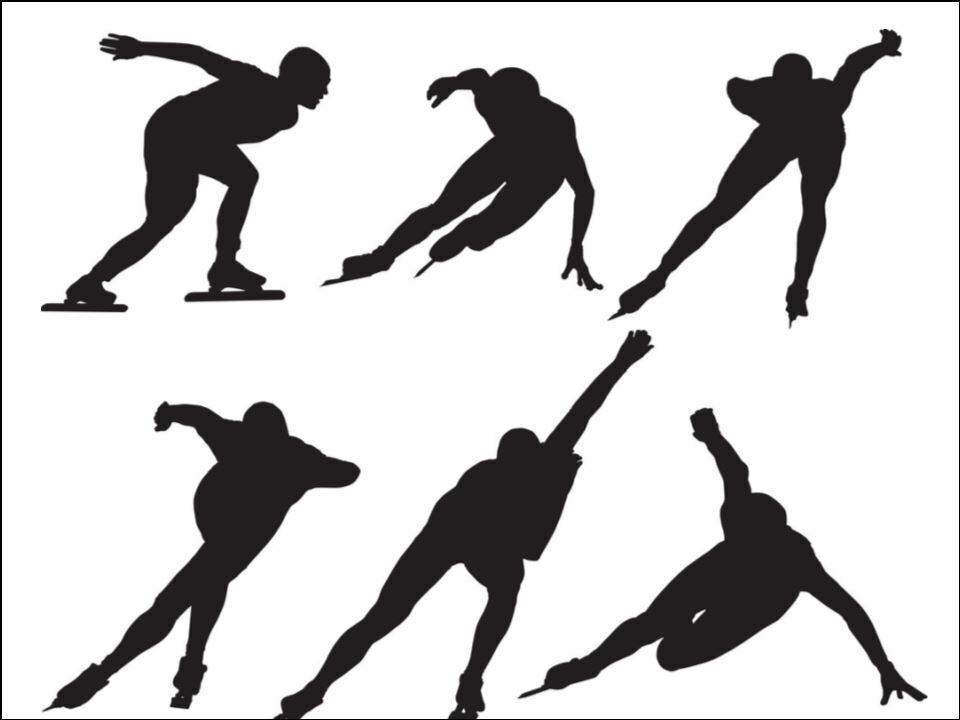 speed skating ice skating silhouettes Edible Printed Cake Decor Topper Icing Sheet Toppers Decoration