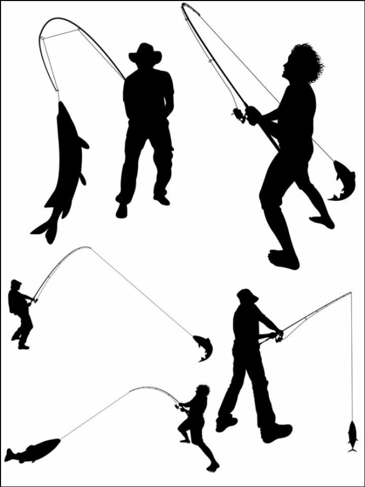fishing fish hobby water Silhouette Edible Printed Cake Decor Topper Icing Sheet Toppers Decoration