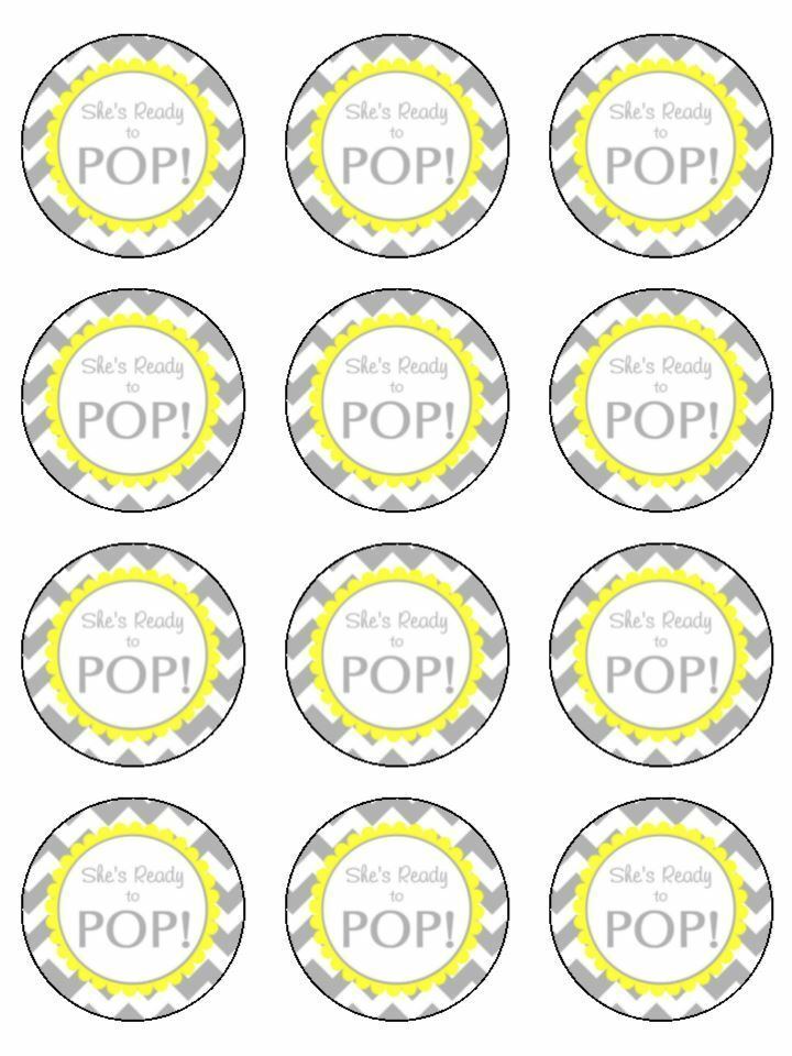 Shes about to pop baby shower lemon edible printed Cupcake Toppers Icing Sheet of 12 Toppers