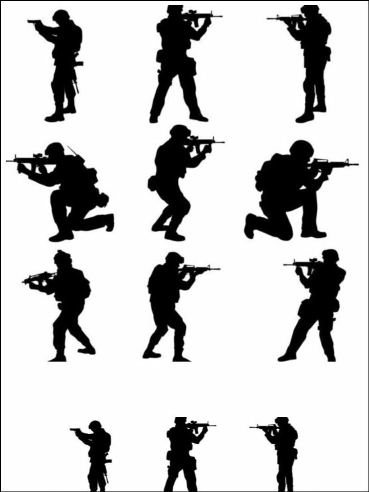 Army fighting men silhouettes Edible Printed Cake Decor Topper Icing Sheet Toppers Decoration Edible Printed Cake Decor Topper Icing Sheet Toppers Decoration