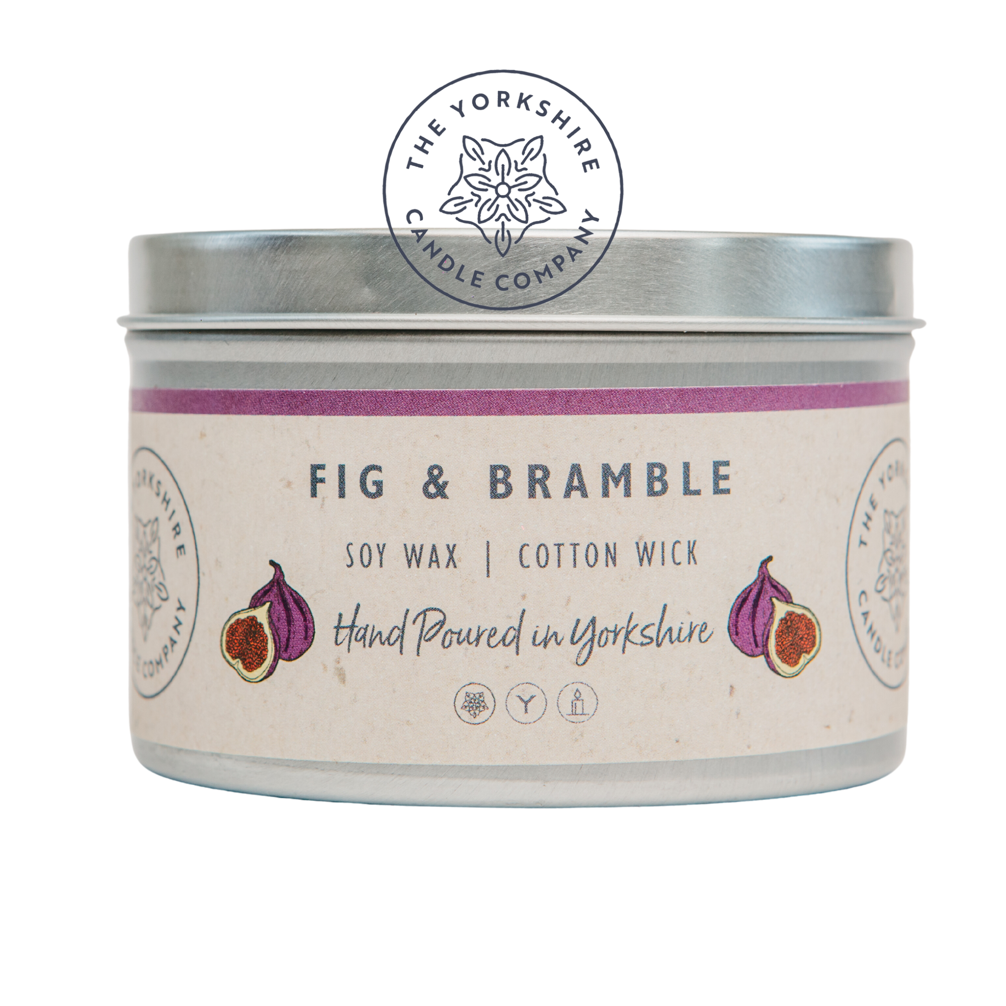 Fig & Bramble - Soy Wax Cotton Wick Hand Poured Candle by The Yorkshire Candle Company