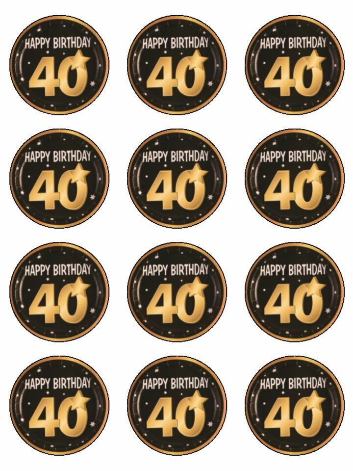 40th birthday gold black theme