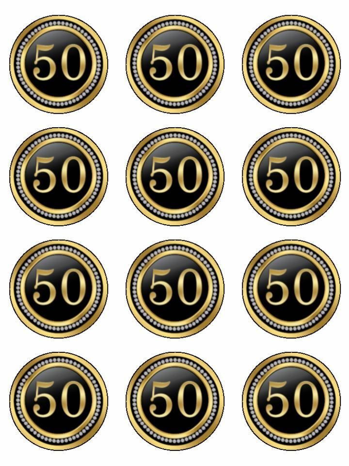 50th birthday gold black theme