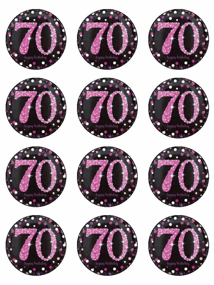 happy 70th birthday pink black