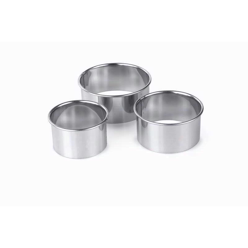 Tala Set of Three Round Stainless Steel Pastry Cutters
