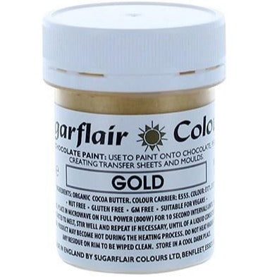 Sugarflair Oil Based Chocolate Colouring Gold Colour / Paint - The Cooks Cupboard Ltd