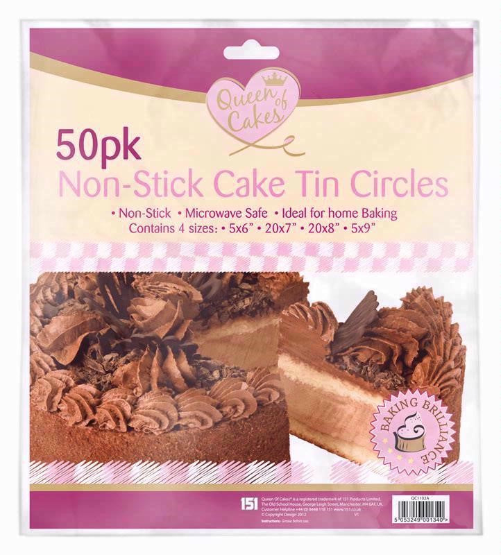 Pack of 50 Non-Stick Cake Tin Flat Circles / Round Cake Liners