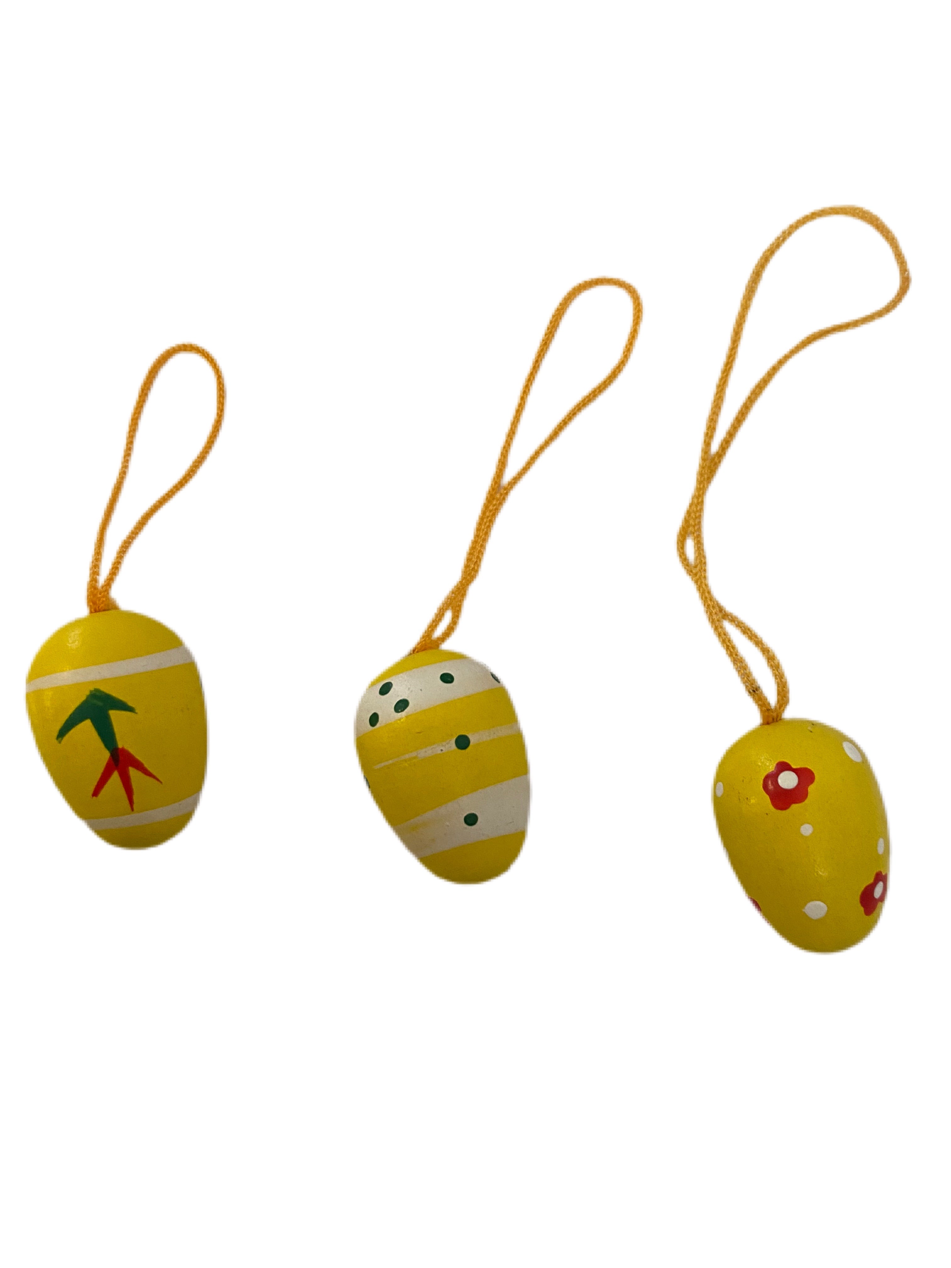 Hanging Wooden Mini Egg Decoration - Sold Singly - Assorted - Kate's Cupboard