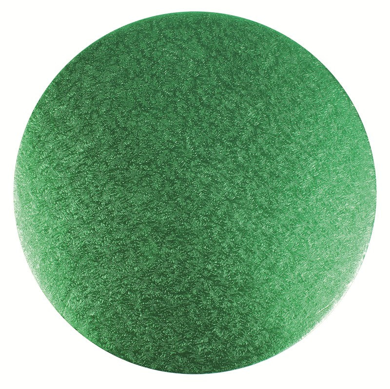 Double Thick Round Turned Edge Cake Card Green 254mm (10''Diameter) - The Cooks Cupboard Ltd