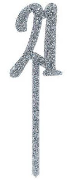 Silver Glitter Acrylic Number 21 21st Age Cake Topper - The Cooks Cupboard Ltd
