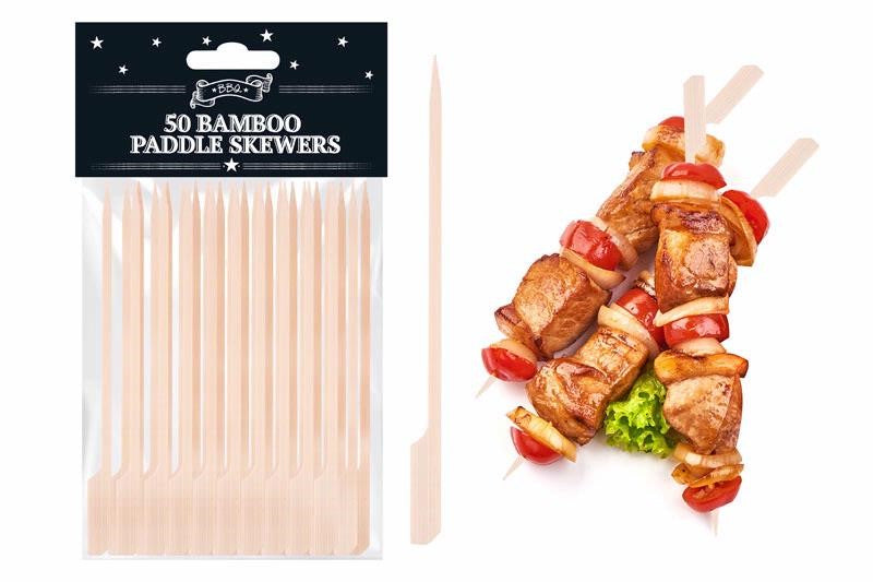 12cm Bamboo Paddle Style Skewers Pack of 50