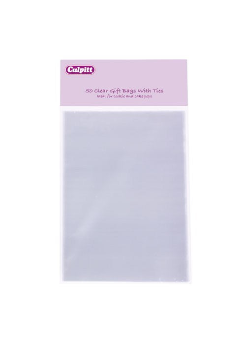 Small Clear Gift Bags with Ties 50 piece - The Cooks Cupboard Ltd