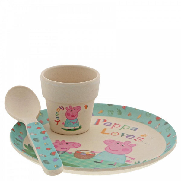Peppa Pig Bamboo Egg Cup Dinner Set - The Cooks Cupboard Ltd