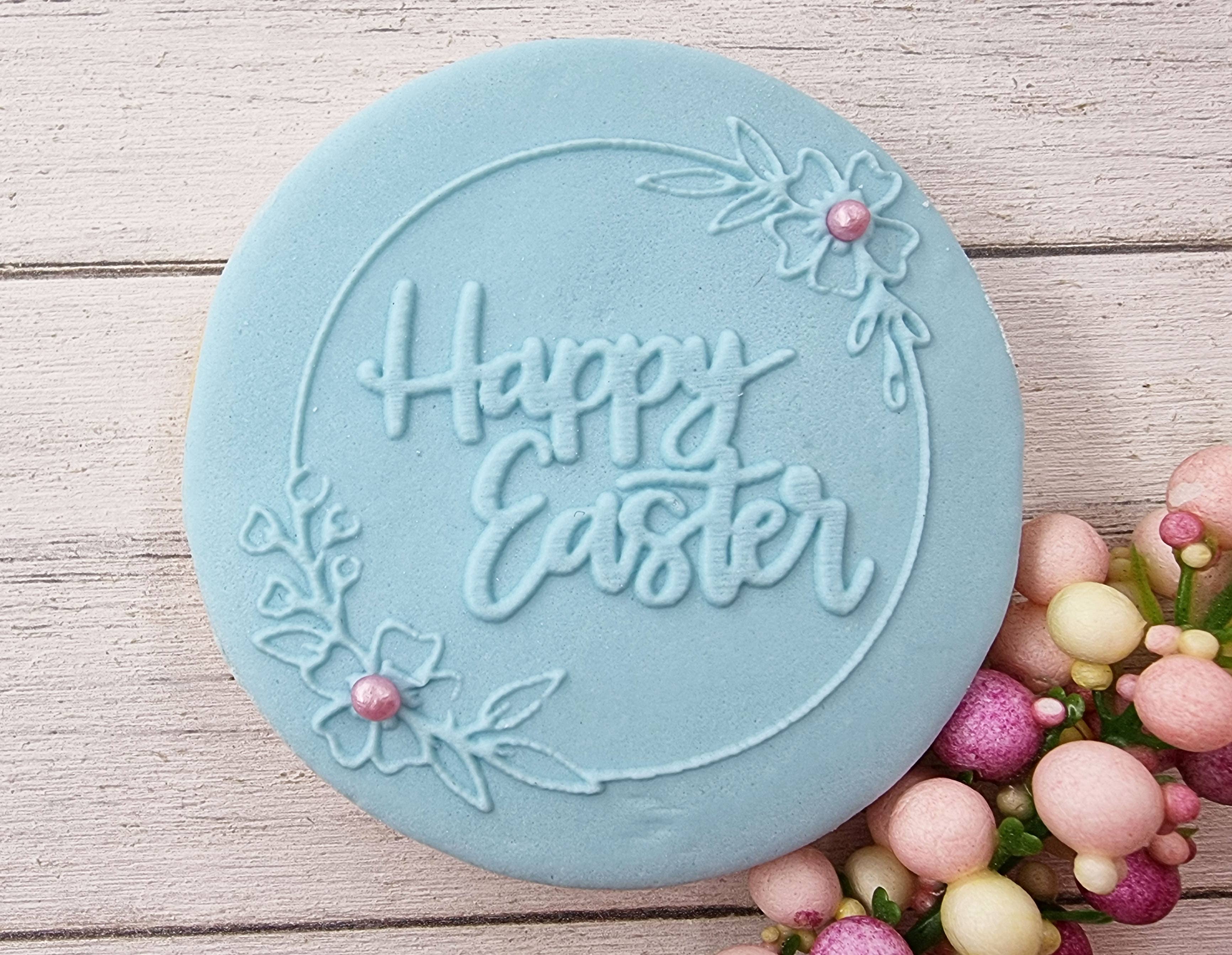 Make & Fun Happy Easter with Floral Border Fondant Embosser, Cookie Debosser