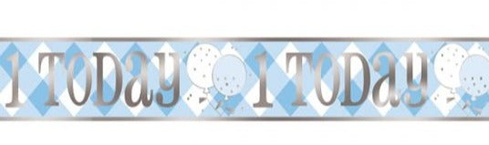 1 Today Blue Theme 1st Birthday Celebration Happy Birthday Banner