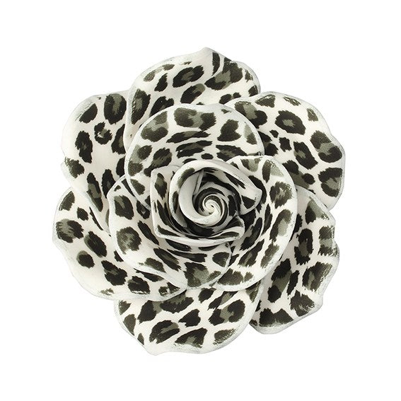 Gumpaste Rose Leopard Print Black & White 90mm - The Cooks Cupboard Ltd