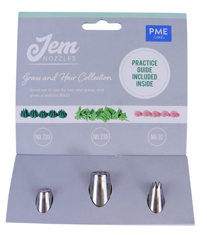 Jem Nozzle Piping Tip Grass & hair Set - 233, 23, 22