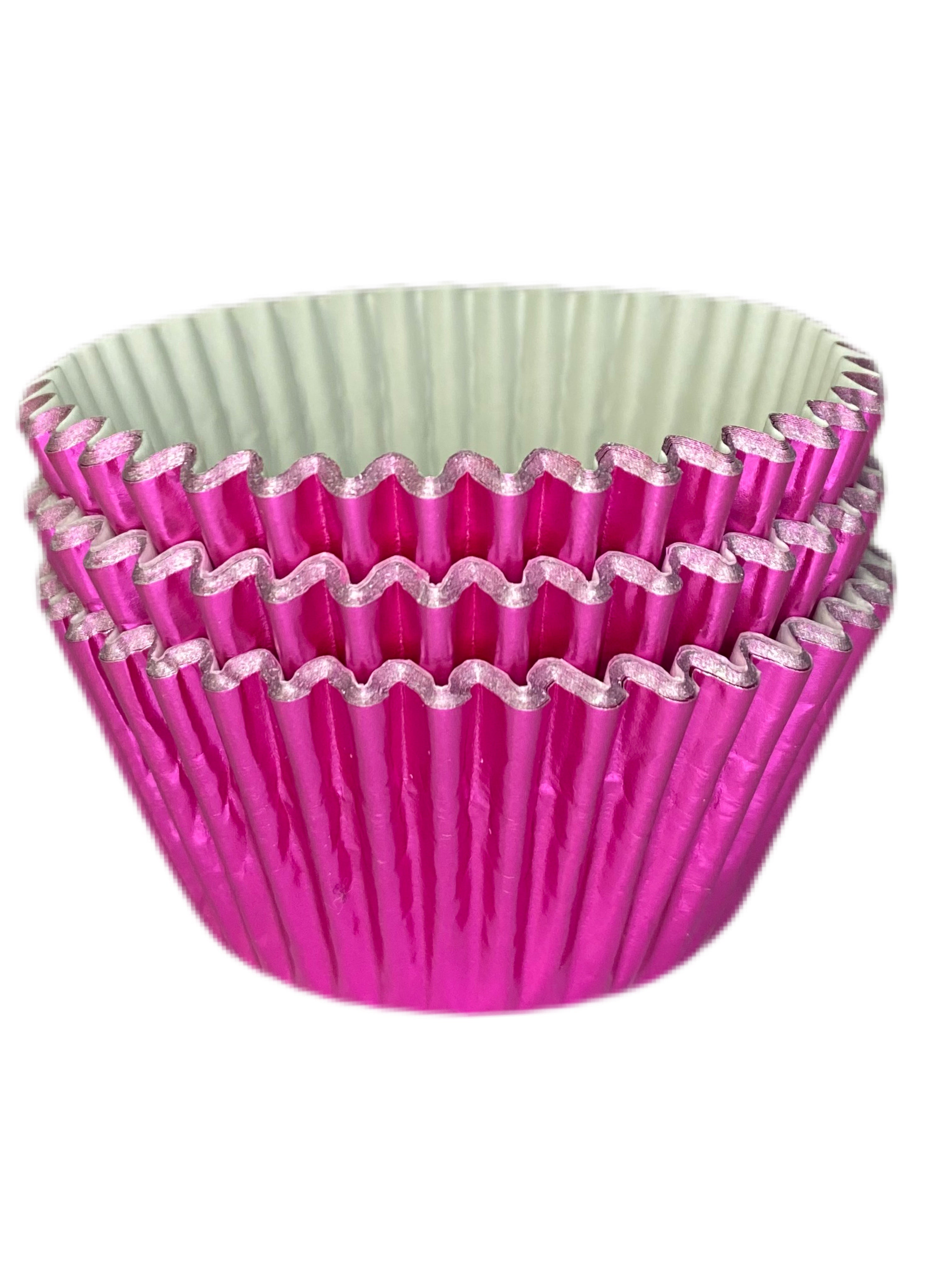 Cerise Pink Foil Cupcake / Muffin Baking Cases Pack of Approx 36 - Kate's Cupboard