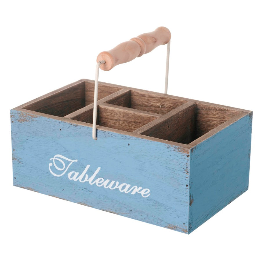 Rustic Style Wooden Tableware Storage Box - Kate's Cupboard