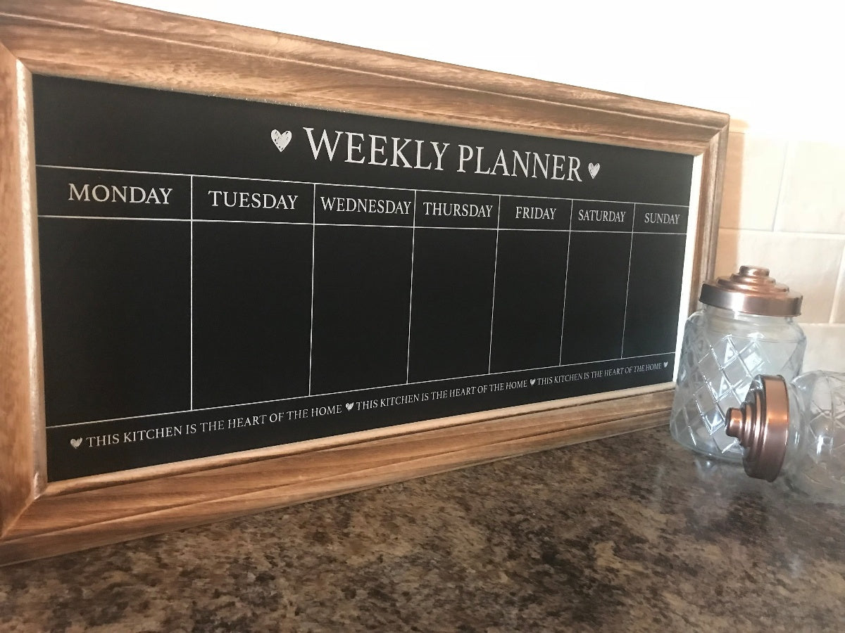 Chalkboard & Wood Weekly Wall Planner - Kate's Cupboard