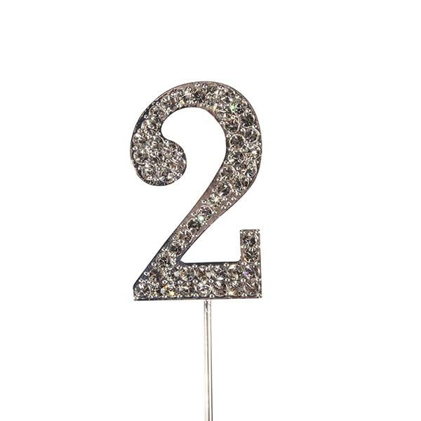 Diamante Number Cake Topper on pick -2 - The Cooks Cupboard Ltd