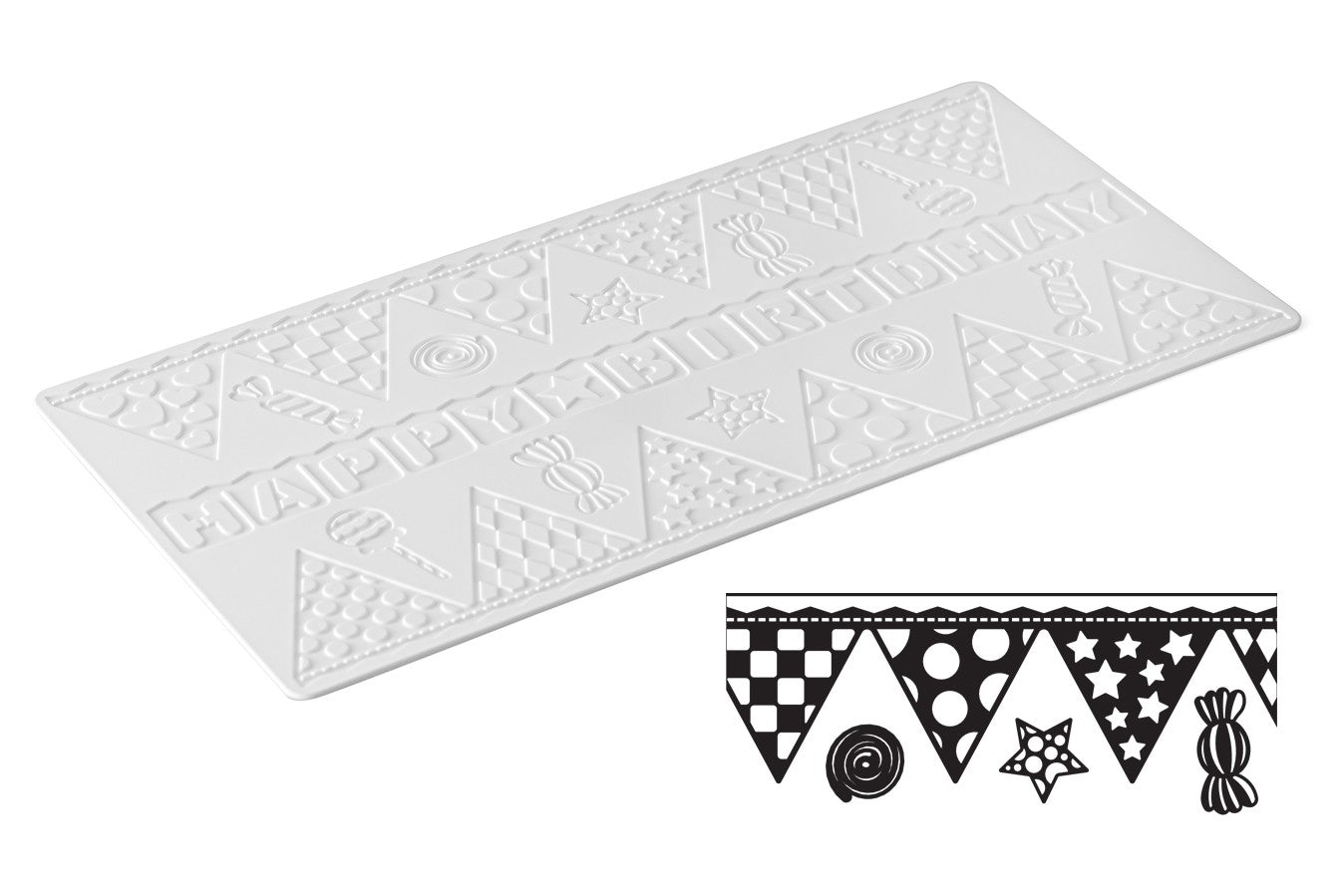Cake Lace Sweet Lace Mat Happy Birthday Bunting - The Cooks Cupboard Ltd