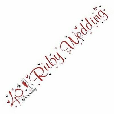Ruby 40th Wedding Anniversary Celebration Banner - 2.5 M - The Cooks Cupboard Ltd