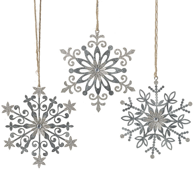 Snowflake Shaped Hanging Festive Decoration - Assorted Design - Sold Singly - The Cooks Cupboard Ltd