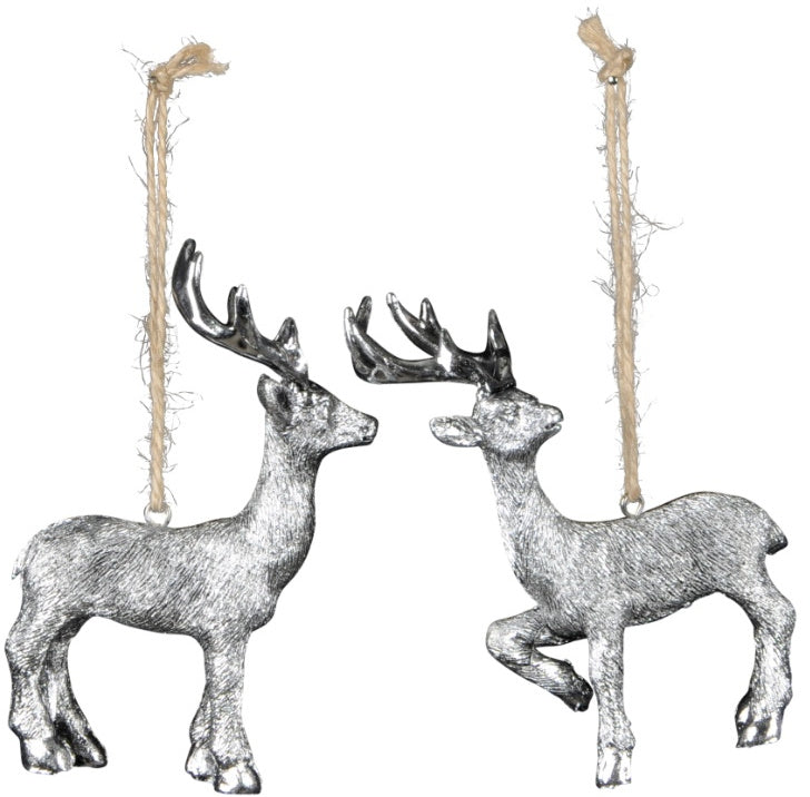 Silver Coloured Decorative hanging Vintage Style Reindeer - Kate's Cupboard