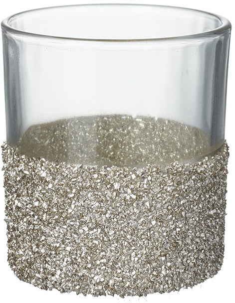 Crushed Glitter Glass Candle Holder - The Cooks Cupboard Ltd