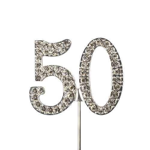 Diamante Number Cake Topper on pick-50 - The Cooks Cupboard Ltd