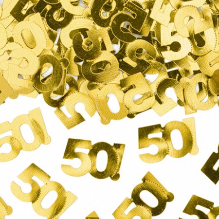 Gold Age 50 50th Birthday Metallic Table Confetti - Kate's Cupboard